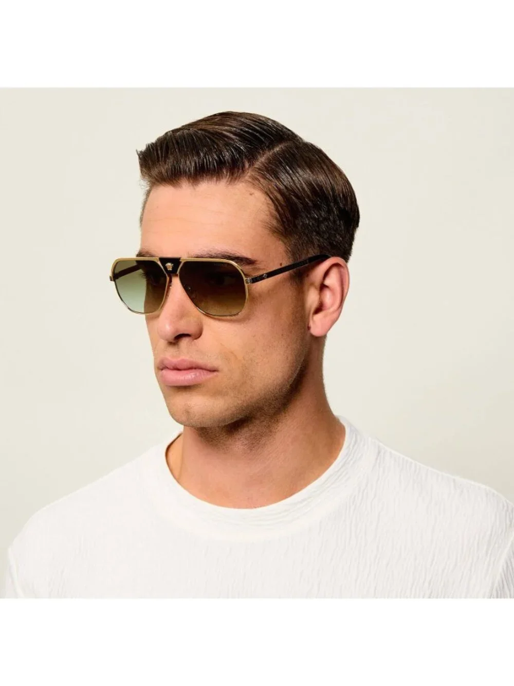 Versace VE2294 10028E Aviator Sunglasses – Gold / Green Gradient